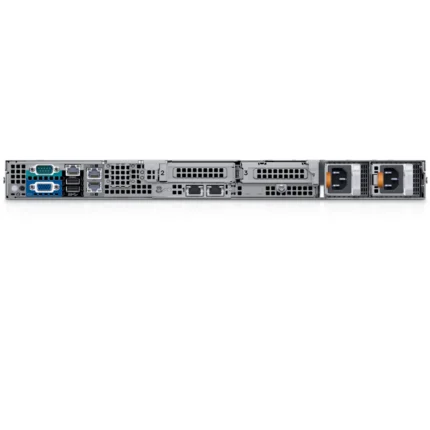 Rear view of Dell EMC PowerEdge R440 showing power supplies, network ports, and PCIe expansion slots.