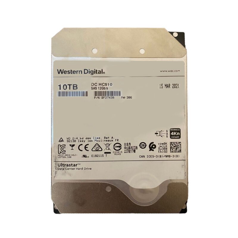 W.D 10TB SAS 12Gbps 7.2K 3.5inch Hard