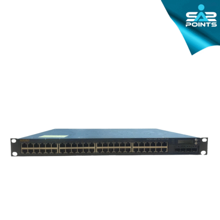 ARUBA S2500 48port 4X10GB switch front view showing 48 Gigabit Ethernet ports and 4 10GbE uplink ports"