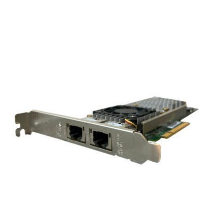 Side view of Dell 0W1GCR Broadcom Dual Port 10GbE network card showing LAN Ethernet ports.