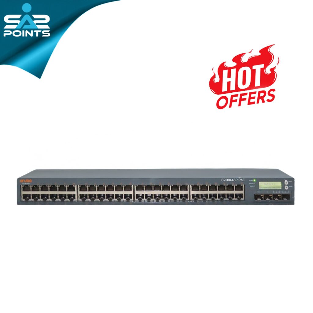 Aruba S2500-48P Mobility Access Switch – 48-Port Gigabit Ethernet PoE with 4x 1GbE SFP+ Uplinks