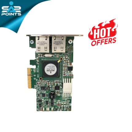 Front view of the Dell Broadcom Dual Port 1GbE PCIe x8 Network Interface Card.