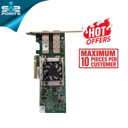 Front view of the Dell Broadcom 57810S Dual Port 10GbE PCIe x8 Network Interface Card.
